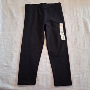 Jumping Beans girls size 4T black fleece lined leggings, New